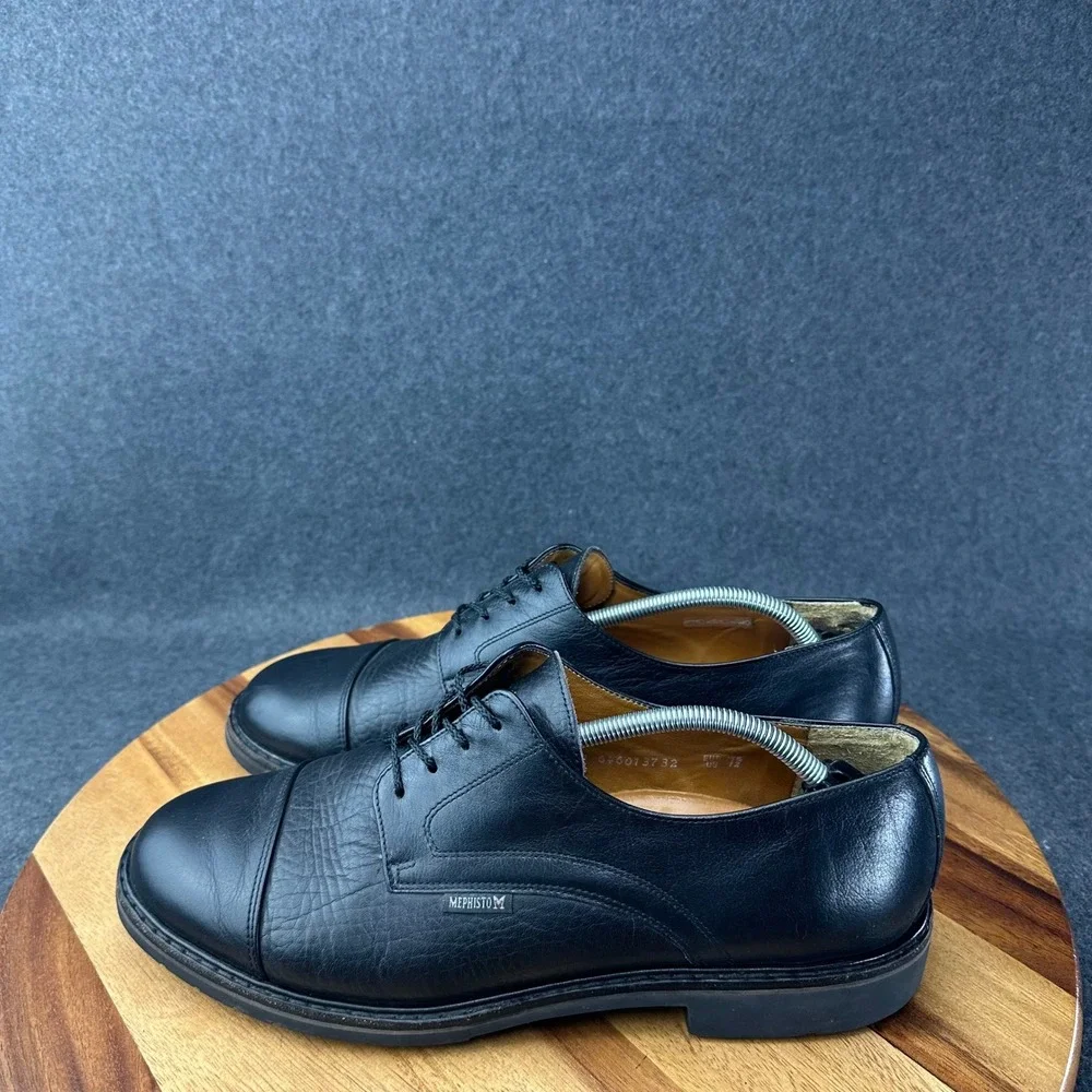 Mephisto Melchior Black Leather Cap Toe Oxford Air Relax Dress Shoes Mens 12